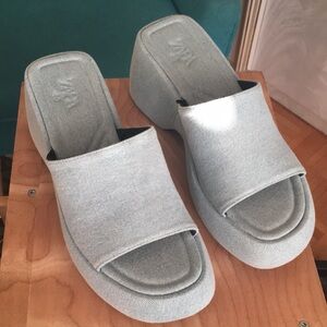 Zara - Elegant Blue (Denim) Women's Mules - Size EU 40
